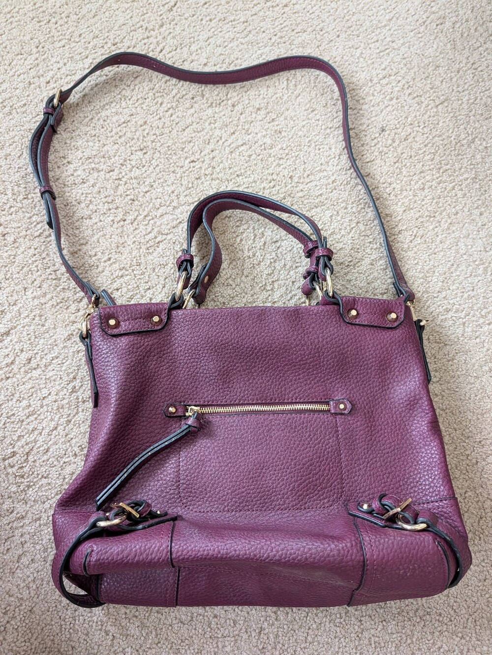 Urban Expressions Vegan Leather Tote Bag in Plum